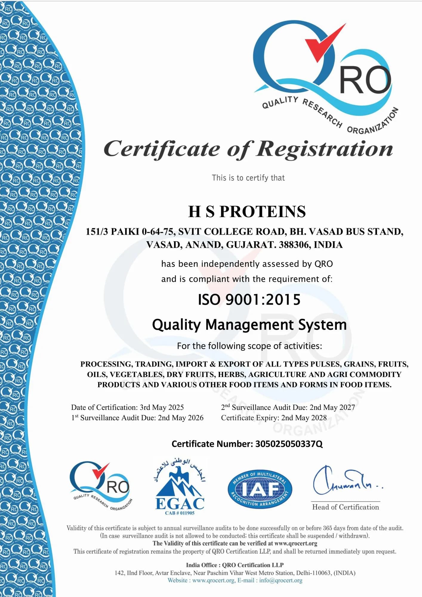 ISO 9001:2015 certificate